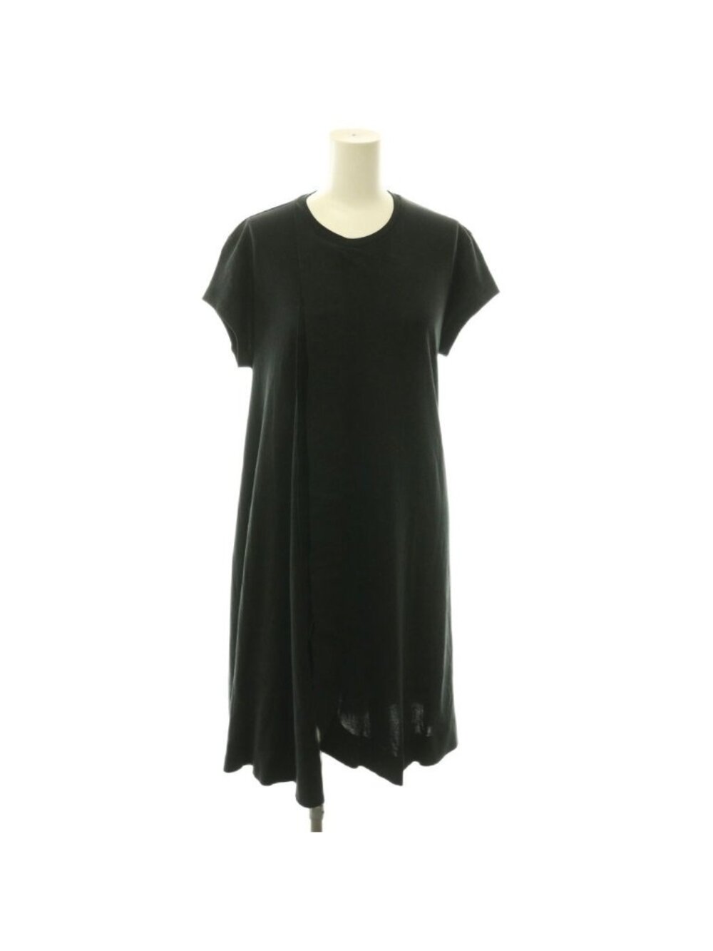 Balenciaga Dress French Sleeve Flare Wrap Knee Length Black S